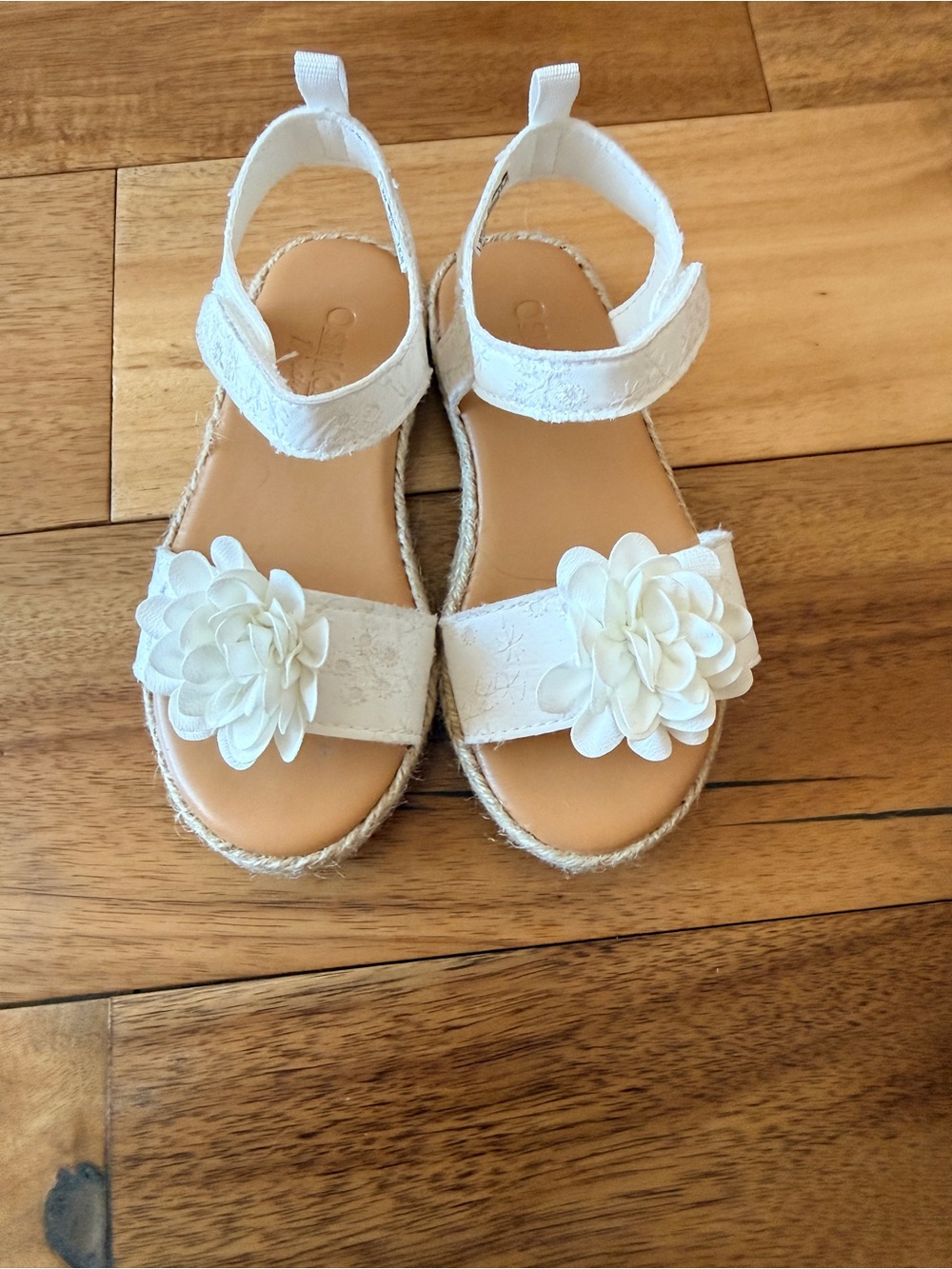 OshKosh B'gosh White Floral Espadrille Sandals